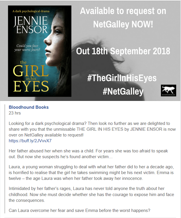 Book on Netgalley Bloodhound FB post
